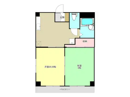 与野パークハイツ(2DK/3階)の間取り写真