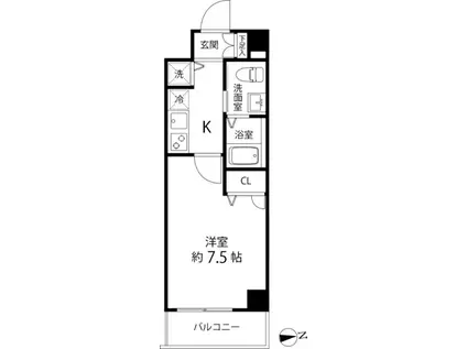 蓮根レジデンス(1K/2階)の間取り写真