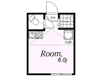 オアシス戸部A(ワンルーム/1階)の間取り写真
