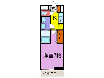 フリーデハクロ(1K/2階)の間取り写真