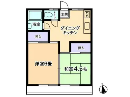 萬平ハイツ(2DK/1階)の間取り写真