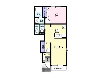 クレ一ル沖ノ原B(1LDK/1階)の間取り写真