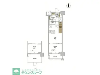 RJRプレシア蒲田(1LDK/6階)の間取り写真