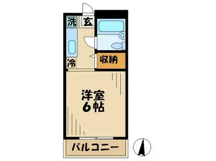 ヒルトップテネラ(ワンルーム/3階)の間取り写真