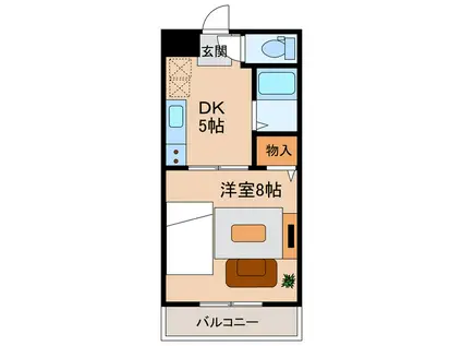 ルチェーレ愛野I(1DK/1階)の間取り写真