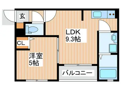 ALEGRIA池田南(1LDK/2階)の間取り写真