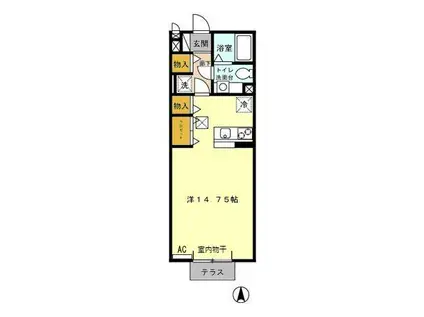 グリーンフォレストAZUMI(1K/1階)の間取り写真