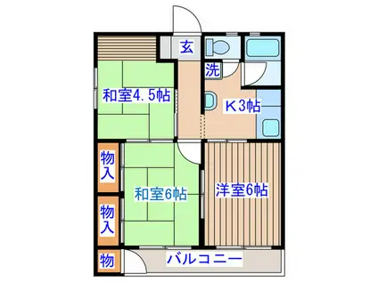 庄司アパート(3K/2階)の間取り写真