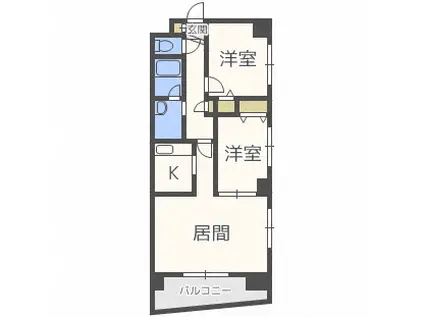 ファーストプレイス FIRST PLACE け図面(2LDK/3階)の間取り写真