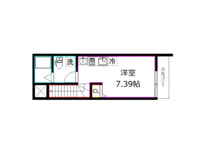 ECOSKODAIRA(ワンルーム/2階)の間取り写真