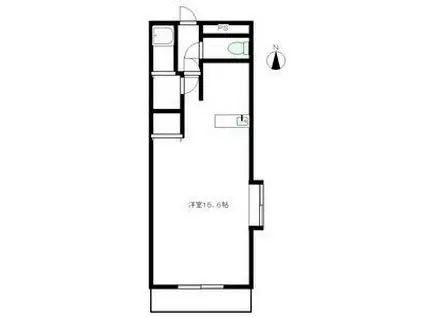 ベラカーサ2(1K/4階)の間取り写真