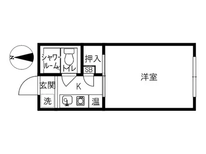 プチグレイス野々市(1K/1階)の間取り写真