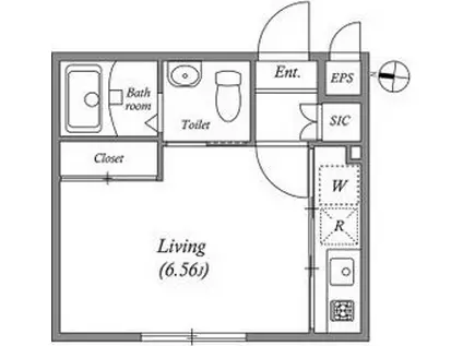 MODULOR池上(1K/2階)の間取り写真