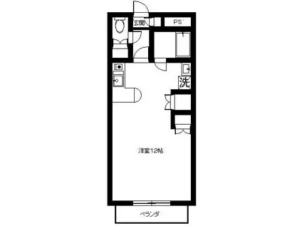 ユーロハイツ茶町(ワンルーム/4階)の間取り写真