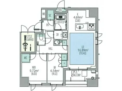 オーパスレジデンス日本橋イースト(2LDK/10階)の間取り写真