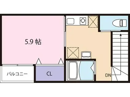 THE CITY石神井公園(1K/2階)の間取り写真