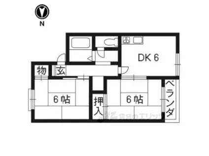 スイートム松陽(2DK/2階)の間取り写真