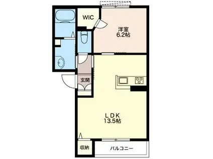 エクラシエ湘南(1LDK/3階)の間取り写真