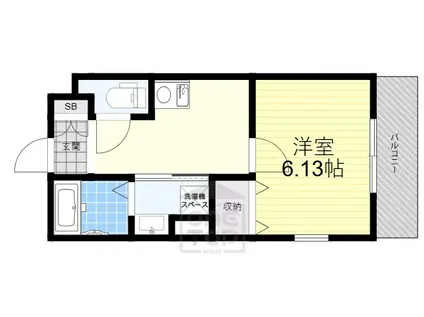 FLORA正雀(1K/1階)の間取り写真