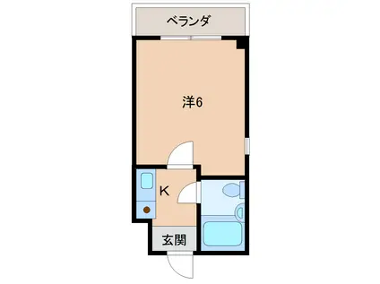 スカイハイツ十二番丁(1K/9階)の間取り写真