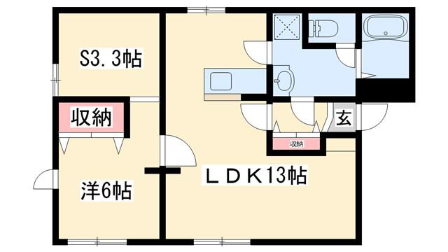 ハイツ・あわ(1SLDK/1階)の間取り写真