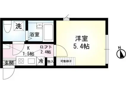 ウエストウィング横浜(1K/2階)の間取り写真