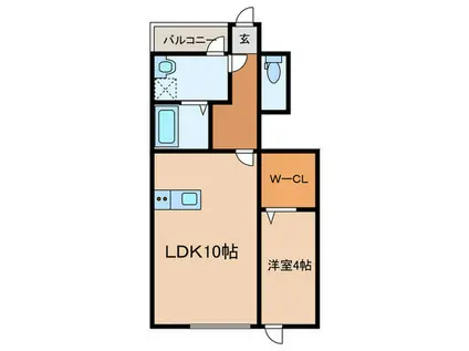 グランフォーレ岡崎南(1LDK/1階)の間取り写真