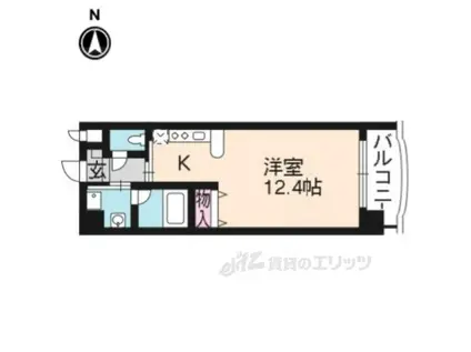 ＪＲ東海道本線 西大路駅 徒歩15分 8階建 築16年(1K/3階)の間取り写真
