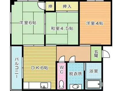 森永ビル(3DK/2階)の間取り写真