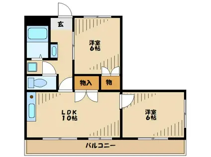 ニューピュアハウス(2LDK/2階)の間取り写真