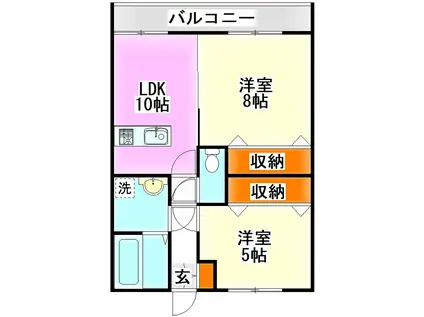 レークサイドエクセル(2LDK/3階)の間取り写真