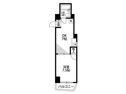 サンファスト中馬込(1DK/3階)の間取り写真