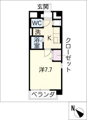 エスペランサ鳴海(1K/1階)の間取り写真