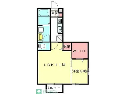 メイプルスタジオ(2K/1階)の間取り写真