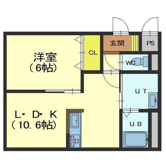 ALIVIO追分(1LDK/4階)の間取り写真