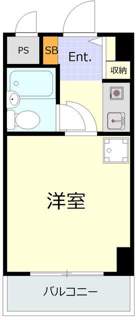 ホーユウコンフォルト岸谷(1K/3階)の間取り写真