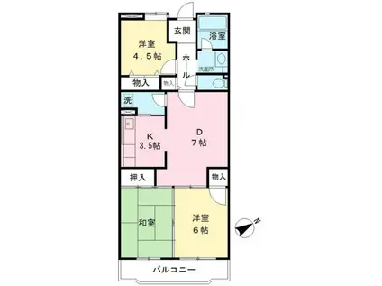 ブランニュー別所7(3DK/2階)の間取り写真