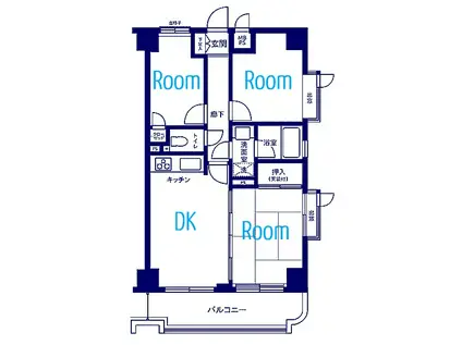 グレイス清水ヶ丘公園(3DK/2階)の間取り写真