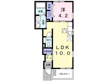 ドラゴン フラワー(1LDK/1階)の間取り写真