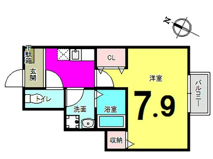 キャメル金町(1K/1階)の間取り写真