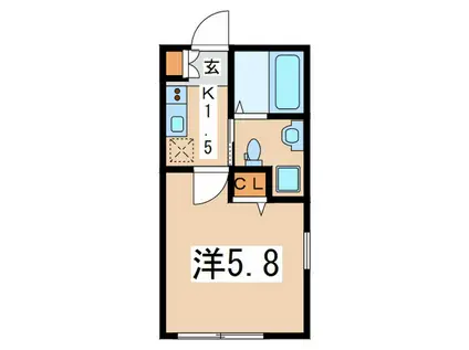 CLASSY横濱山手(1K/1階)の間取り写真