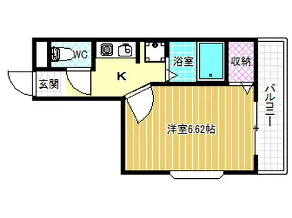 ボワリジェール(1K/3階)の間取り写真