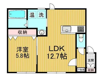 MAGNIFICO(1LDK/2階)の間取り写真