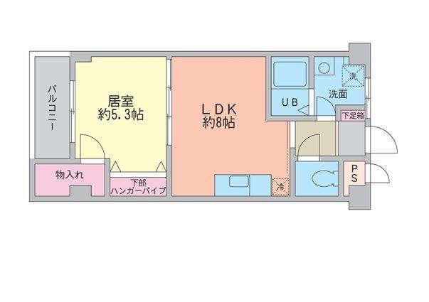 夢野アパートメント(1LDK/4階)の間取り写真