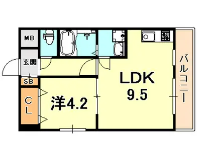 LE PRINTEMPS(1LDK/9階)の間取り写真