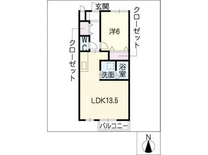 サンガーデン清水(1LDK/1階)の間取り写真