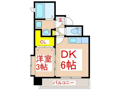 TOSCANA(1DK/7階)の間取り写真