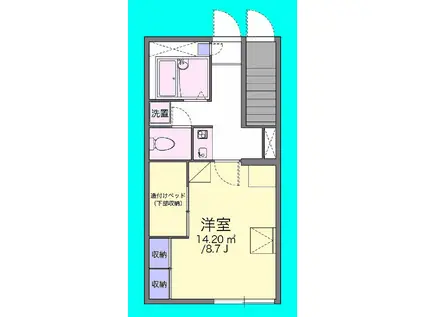 フルールII(1K/1階)の間取り写真