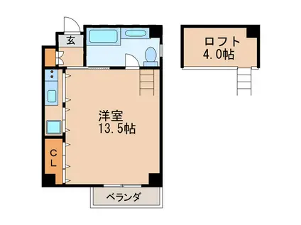 AOI FLATS(ワンルーム/4階)の間取り写真