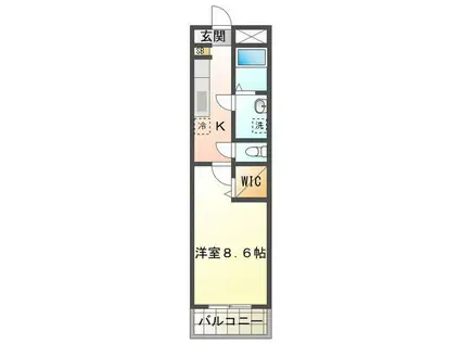 ノワエブラン利平治(1K/2階)の間取り写真